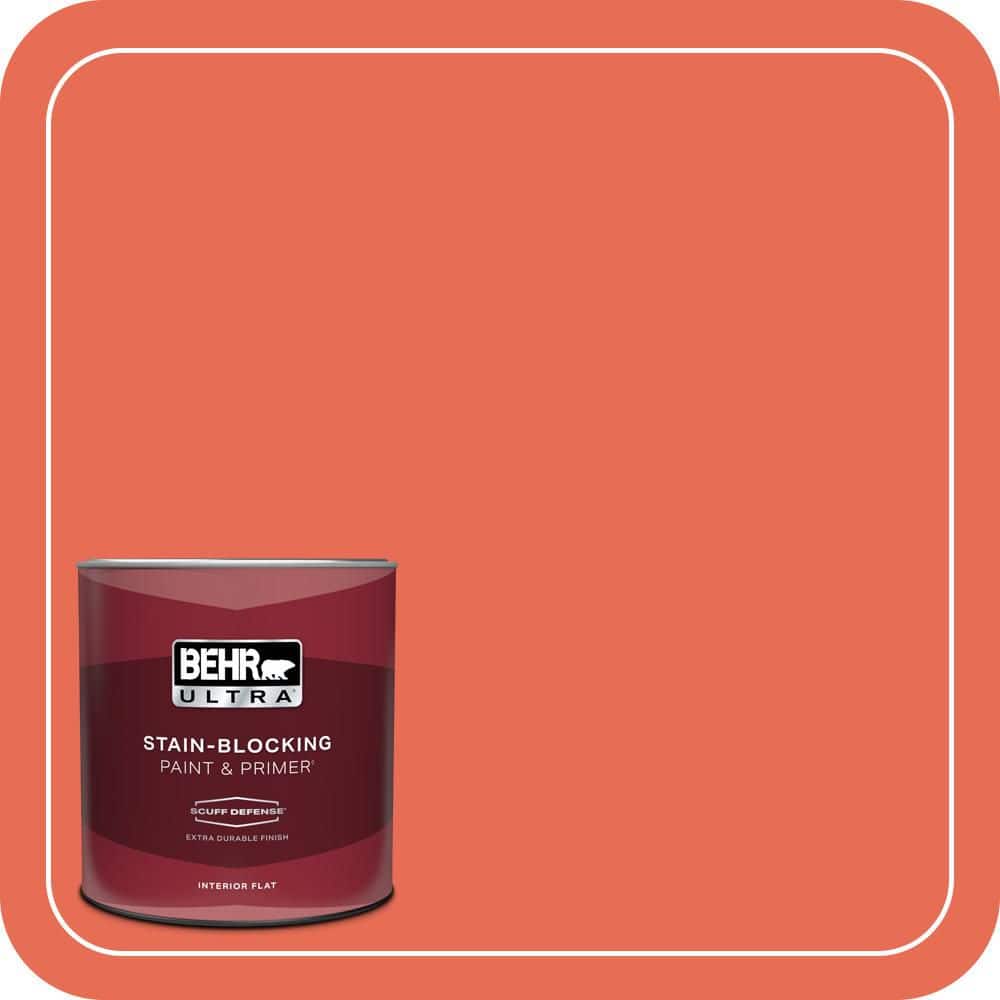 1 qt. #190B-6 Wet Coral Extra Durable Flat Interior Paint & Primer product image for price tracking