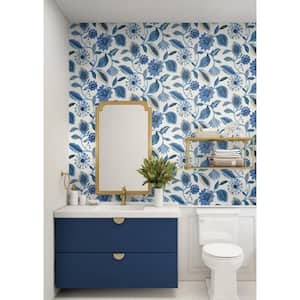 Light of Day Floral Larkspur Vinyl Peel and Stick Wallpaper Roll (Covers 30.75 sq. ft.)