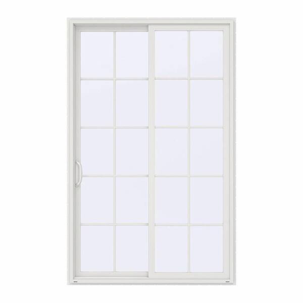 JELD-WEN 60 in. x 96 in. V-4500 Contemporary White Vinyl Left-Hand 10 Lite Sliding Patio Door