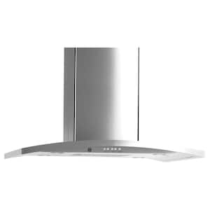 Profile 36 in. 450 CFM Ducted Island Range Hood with Light in Stainless Steel