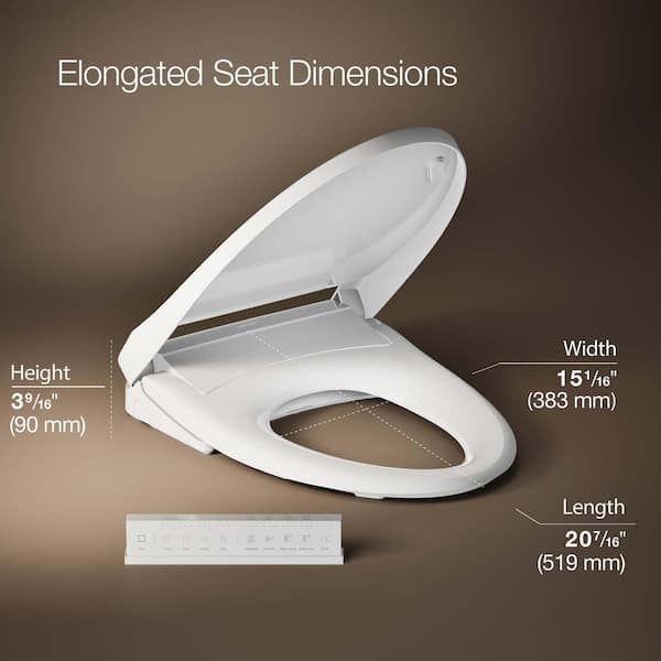 KOHLER Pure Wash E930 Elongated Bidet Toilet Seat with Remote Control