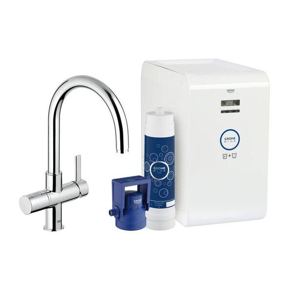 GROHE Blue Chilled and Sparkling 2-Handle Standard Kitchen Faucet in StarLight Chrome