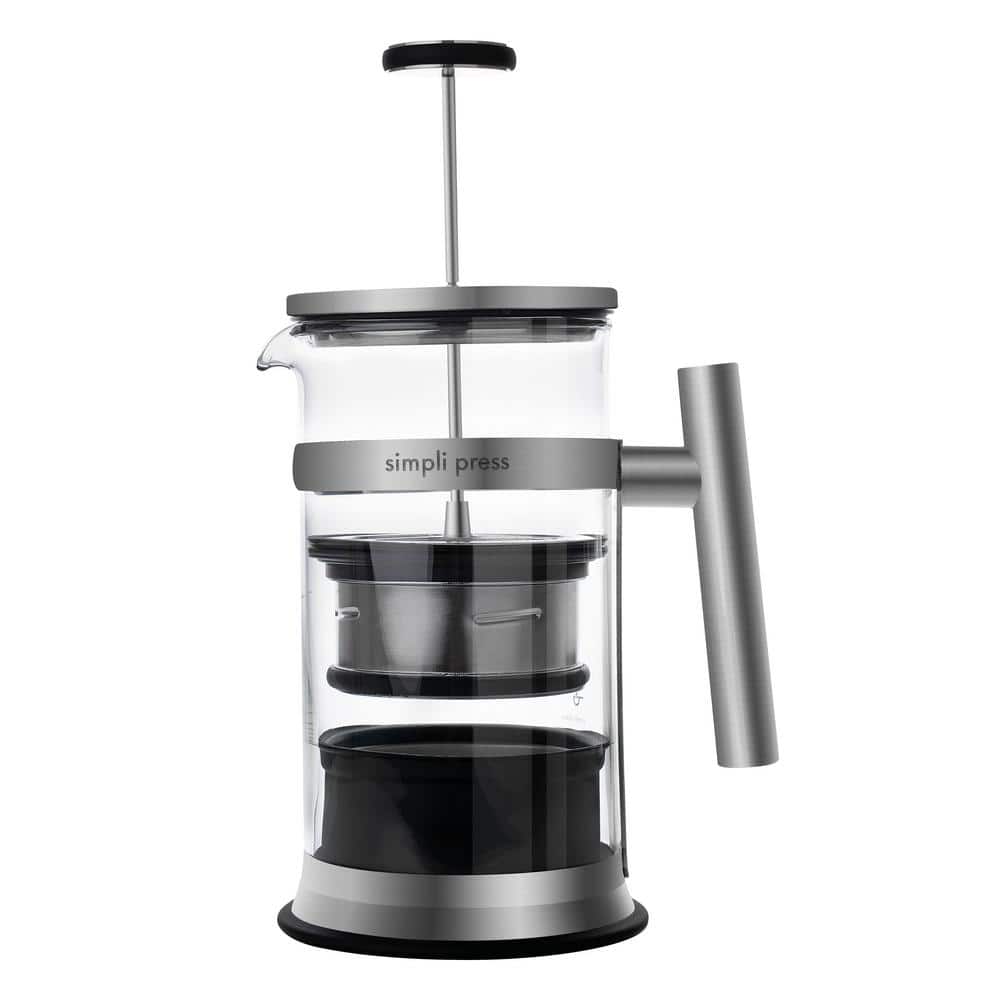 4 Cup Black French Press Coffee Maker with Dual Filter