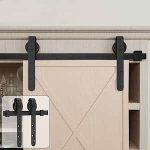 6.6 ft./79.2 in. J-Shaped Mini Double Barn Door Hardware Kit