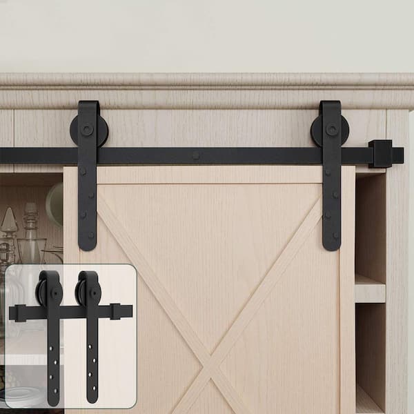 4 ft./48 in. J-Shaped Mini Double Barn Door Hardware Kit