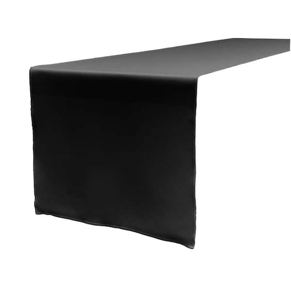 14 in. x 108 in. Black Polyester Poplin Table Runner