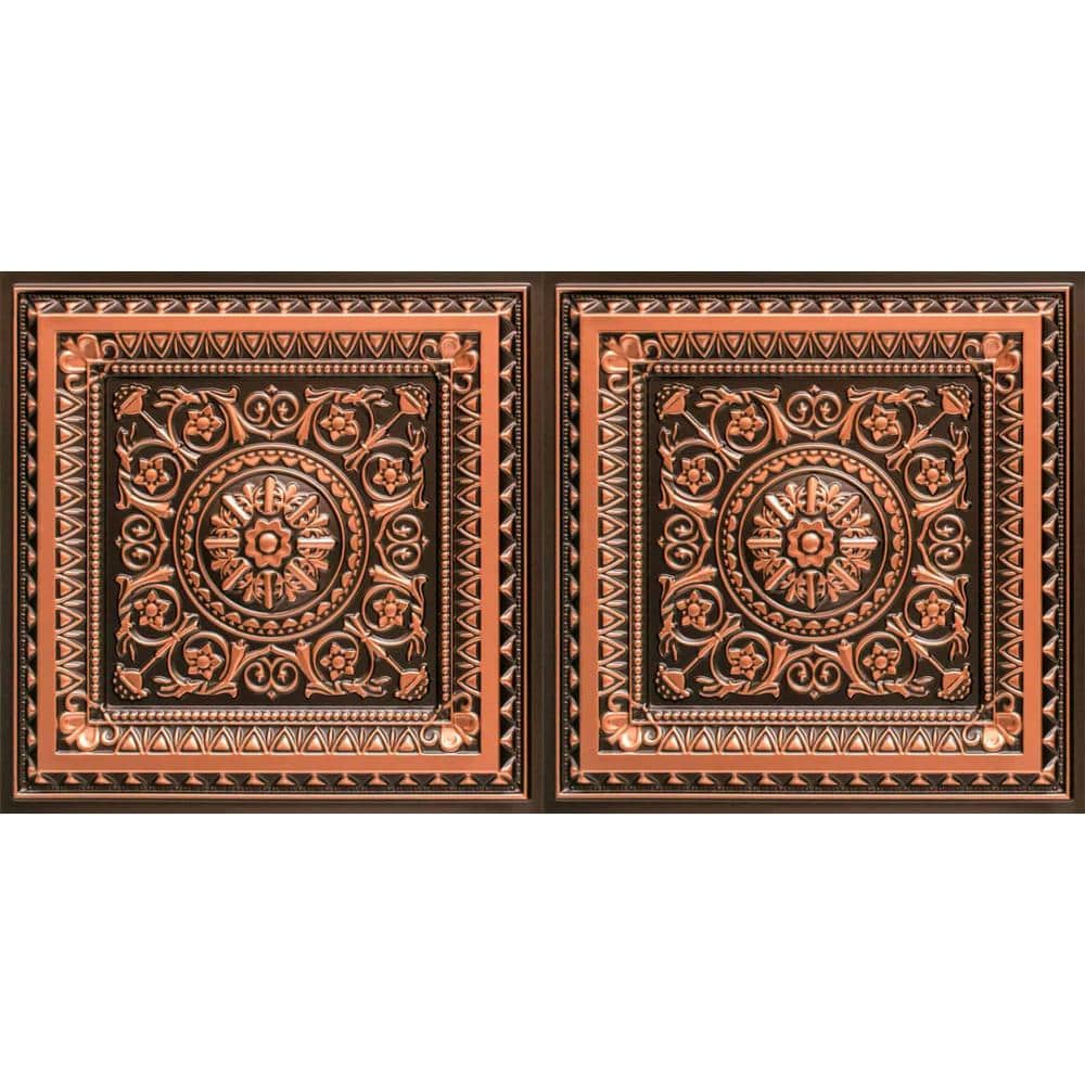 La Scala Antique Copper 2 ft. x 4 ft. PVC Glue-up or Lay-in Faux Tin Ceiling Tile (200 sq. ft. /Case) price history on PriceWatchPro