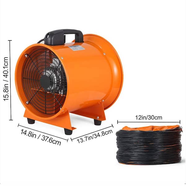 Gedateerd Zaklampen Dageraad VEVOR Utility Blower Fan 12 in. High Velocity Ventilator Fan 520 Watt with  2295 CFM for Exhausting Ventilating at Home GYGFJ12YCD10MGZ01V1 - The Home  Depot