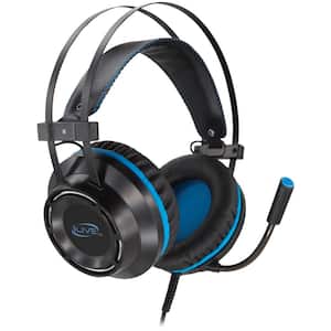Gaming Black Wired Built In Microphone and LED Lights Over The Ear Headphone