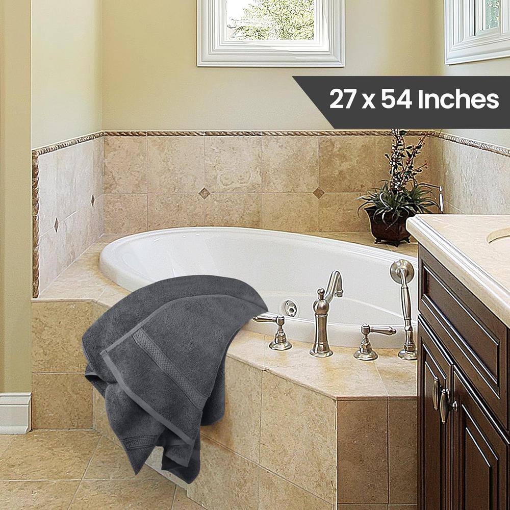 Gray 600 GSM Cotton 4-Piece Bath Towel Set