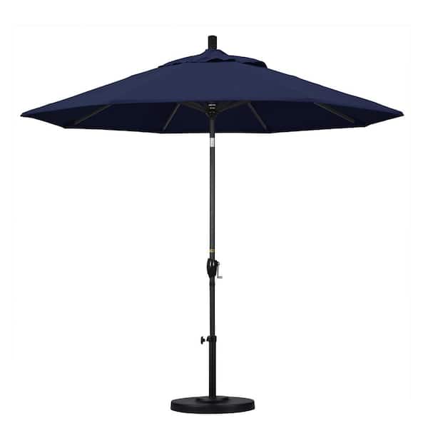 California Umbrella 9 Ft Aluminum Push, Navy Blue Patio Umbrella 9 Ft