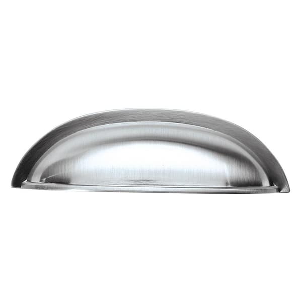 HICKORY HARDWARE Williamsburg Collection Cup 3 in. (76 mm) Center-to-Center Stainless Steel Cabinet Door and Drawer Pull