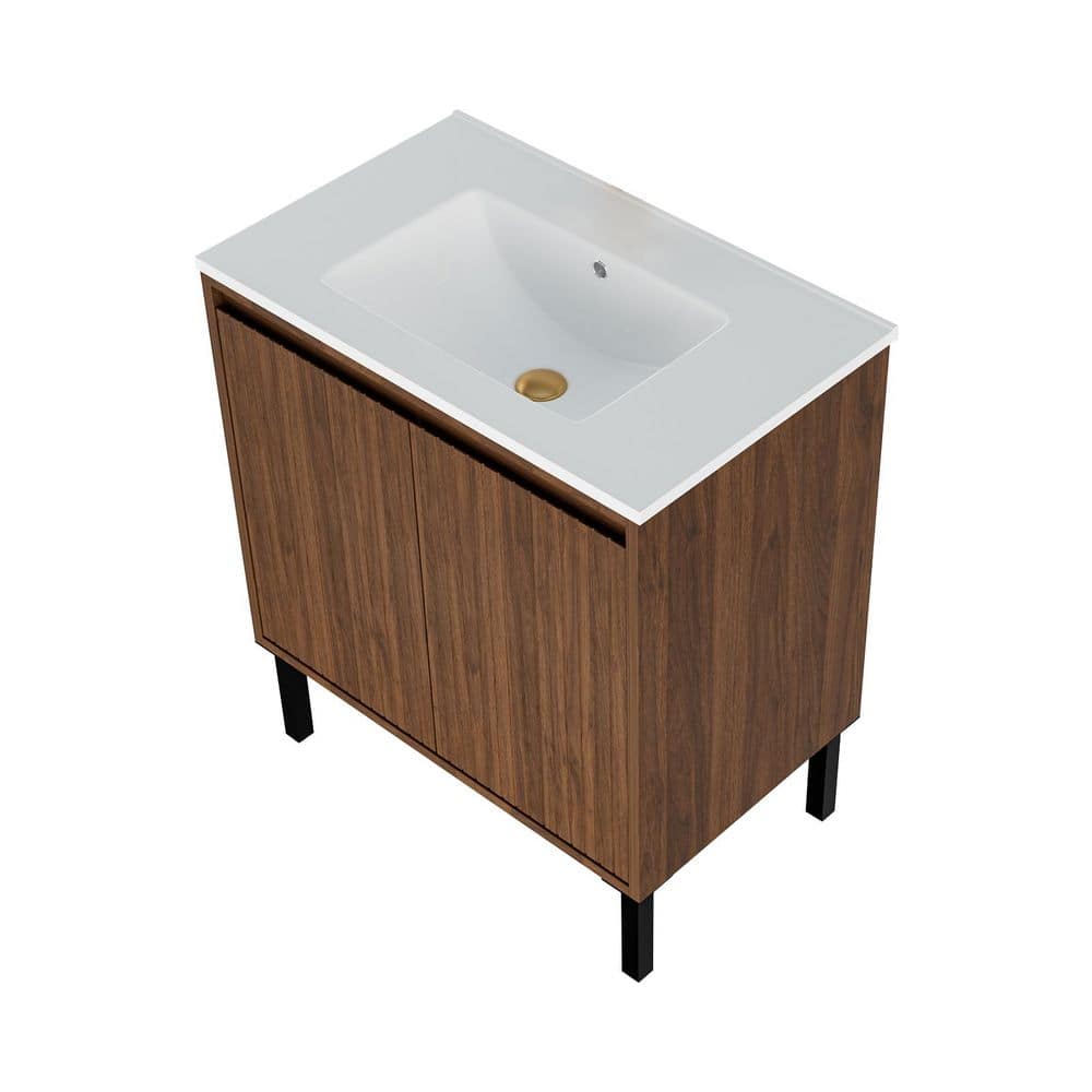 35.04 in. Bath Vanity Cabinet without Top with Drawer in Walnut price history on PriceWatchPro