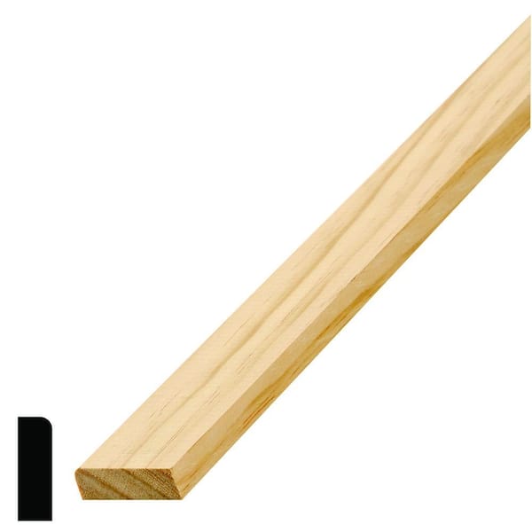 Alexandria Moulding WM 876 7/16 in. x 1-3/8 in. x 84 in. Pine Stop Moulding