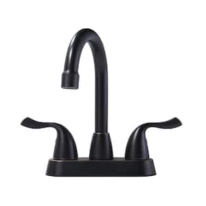 4 in. Centerset Double Handle High Arc Bathroom Sink  Faucet in Oil Rubbed Bronze
