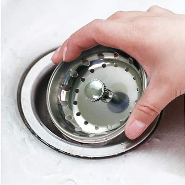 Sink Strainer 90 mm Stainless Steel Basket Waste Plug Drain Standard Stopper 