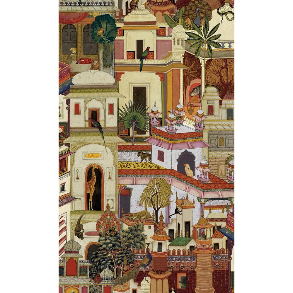 Multi-Color Moroccan Inspired Architectural Design Non-Woven Paper Non-Pasted the Wall Double Roll Wallpaper price history on PriceWatchPro