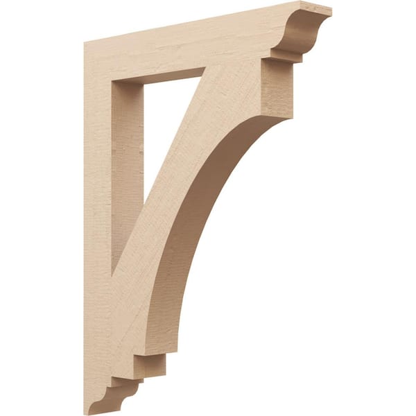 Ekena Millwork 5.5 in. x 48 in. x 36 in. Imperial Traditional Rough Cedar Woodgrain Timberthane Polyurethane Bracket, Primed Tan
