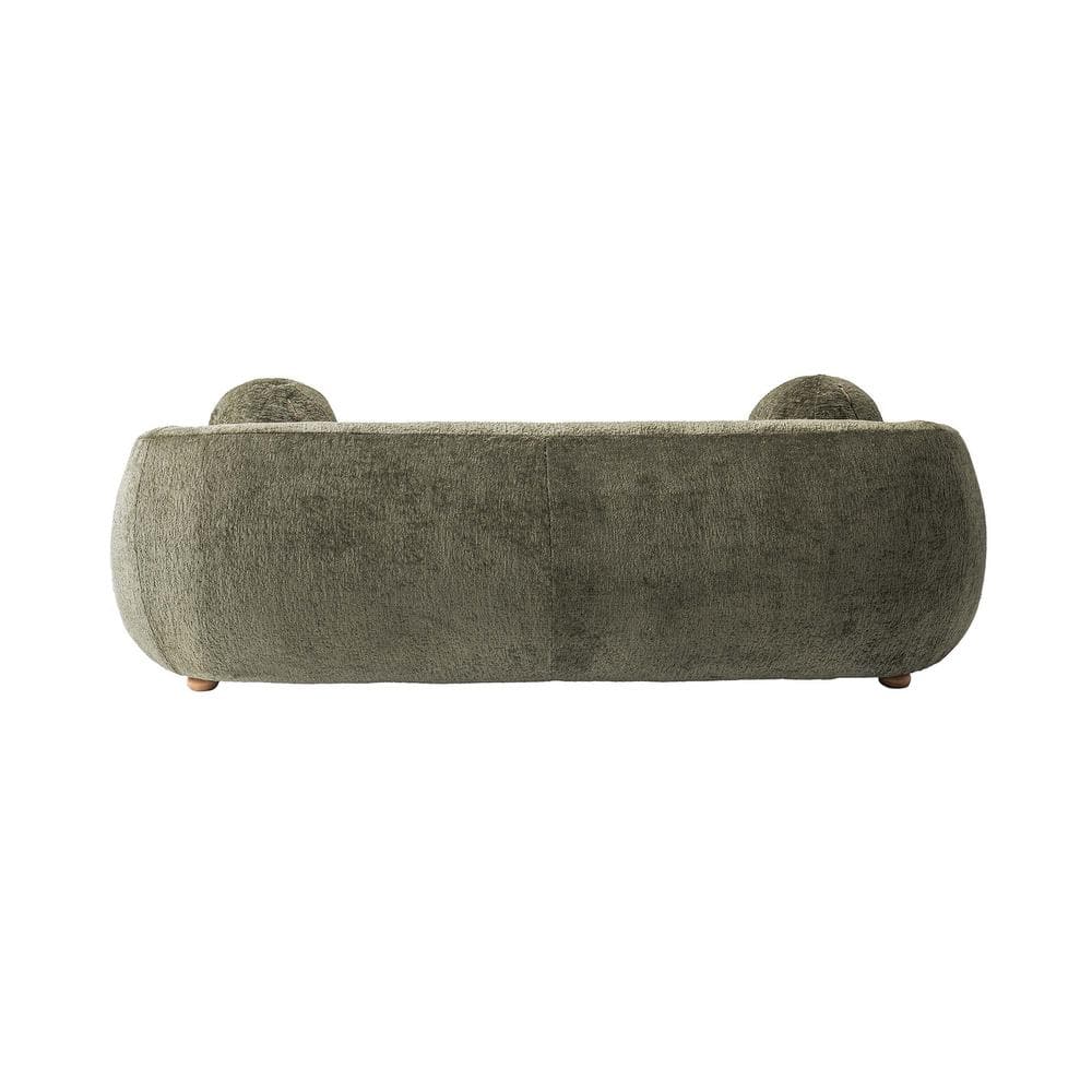Tribeca Olive Green Chenille Upholstered Sofa with Wood Frame