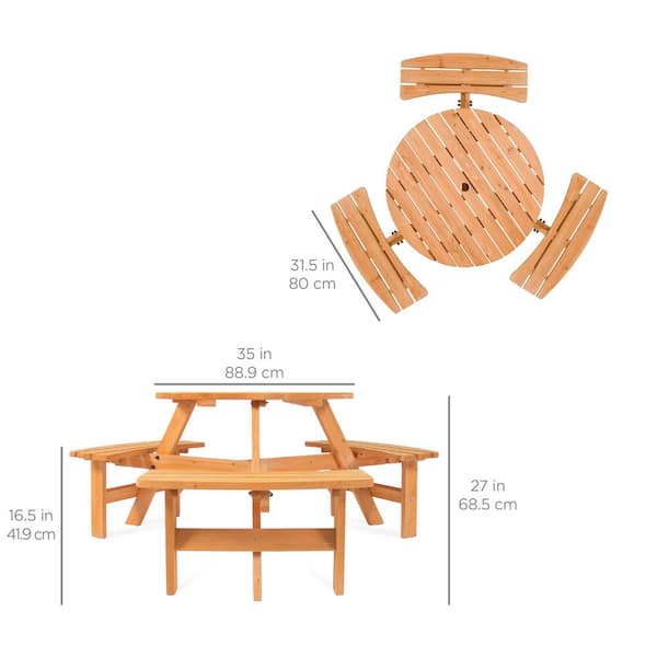 Round Wood Picnic Table Sky3043, What Is The Best Wood To Use For An Outdoor Table