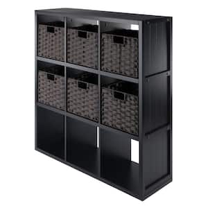 Timothy 40 in. 3 in. x 3 in. Storage Bookcase with Baskets