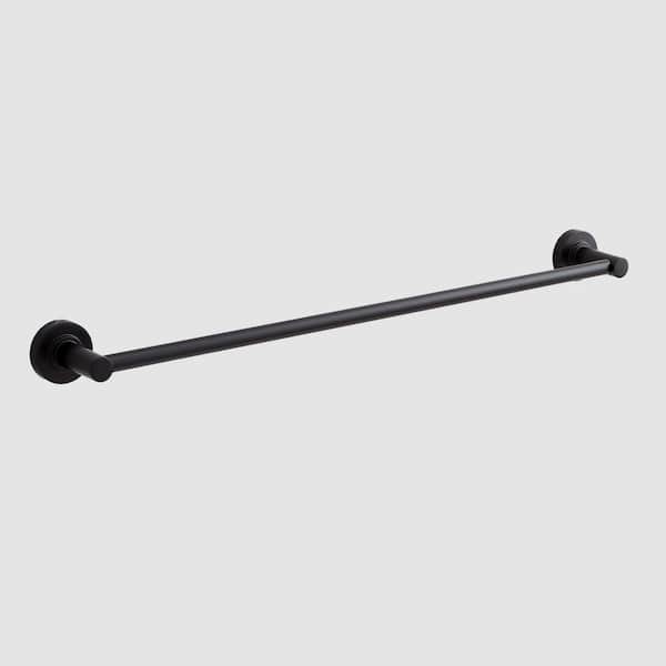 SIGNATURE HARDWARE Lexia 18 in. Wall Mounted Towel Bar in Matte Black