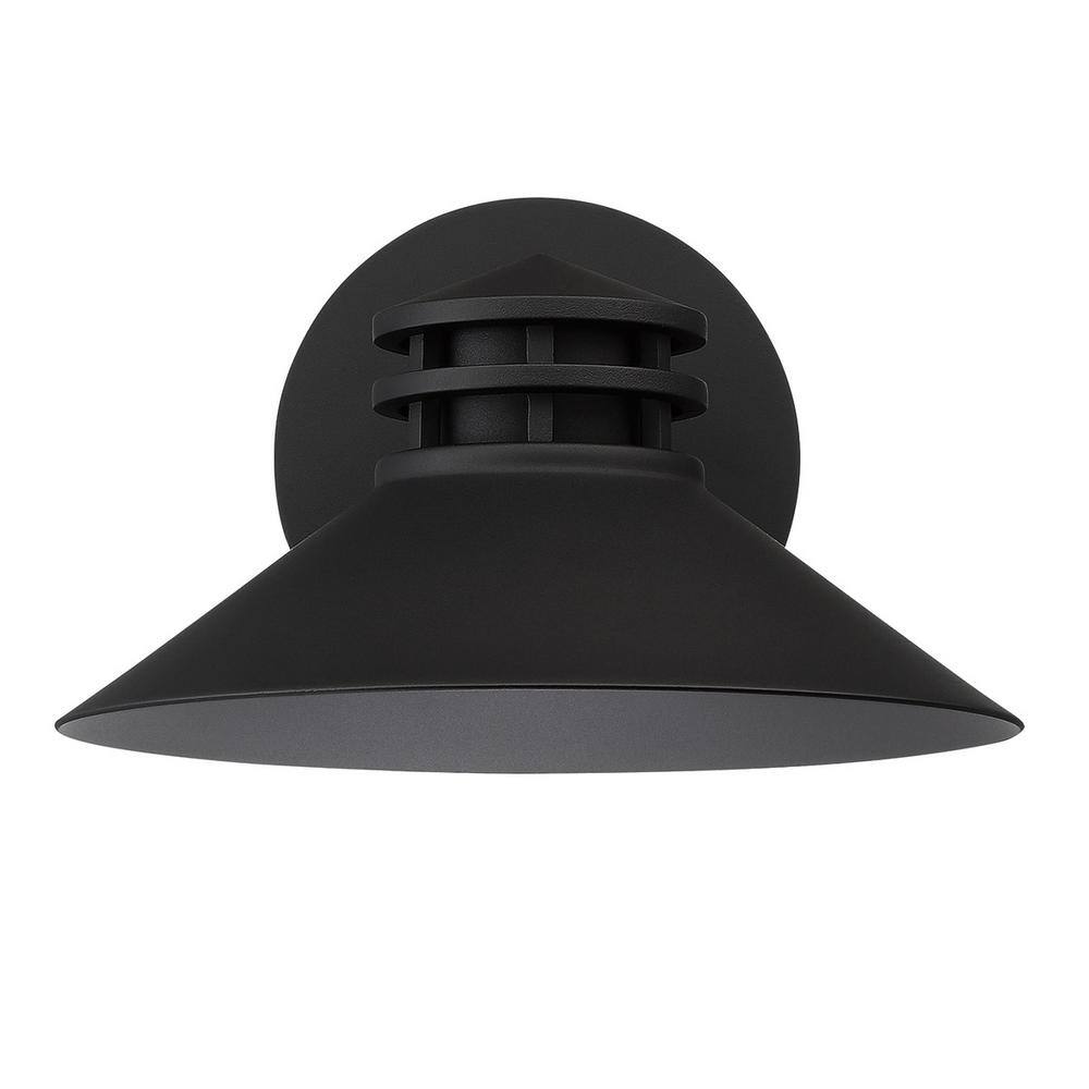 Sodor 10" Black LED Outdoor Wall Light with Dimmable Flood Beam