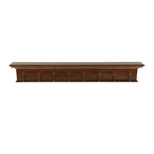 Charlie 51.18 in. Antiqued Brown Wall-Mounted with Shelf