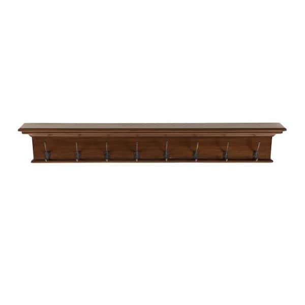 HomeRoots Charlie 51.18 in. Antiqued Brown Wall-Mounted with Shelf