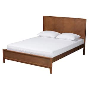 Carver Brown Wood Frame Queen Platform Bed