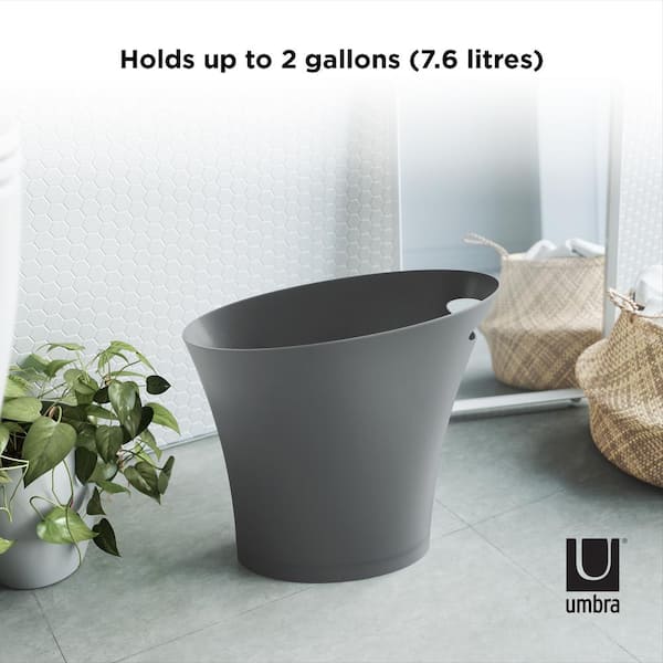 Umbra Skinny 2 Gal. Charcoal Trash Can 082610-149 - The Home Depot