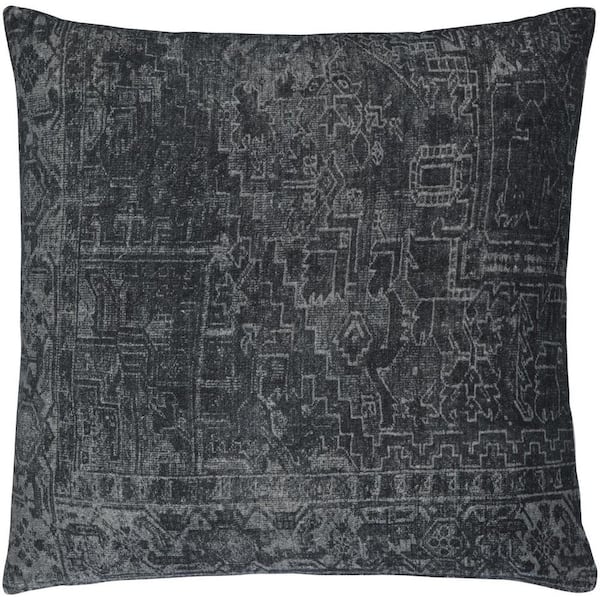Livabliss Galey Alix Toole Global Accent Pillow, 22 in. L x 22 in. W, Black