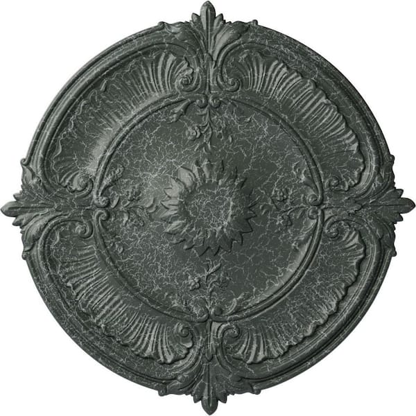 Ekena Millwork 1-1/2" x 30-1/8" x 30-1/8" Polyurethane Attica Acanthus Leaf Ceiling Medallion, Athenian Green Crackle