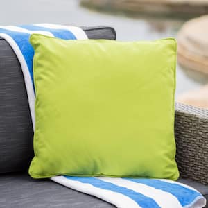 15 x 15 inch Green Square Outdoor Throw Pillow, Waterproof Decorative Pillow for Patio Furniture