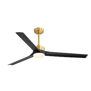 Parvez 60 in. Integrated LED Indoor Gold Ceiling Fans with Light and Remote Control