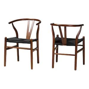 Paxton Black and Walnut Brown Dining Chair (Set of 2)