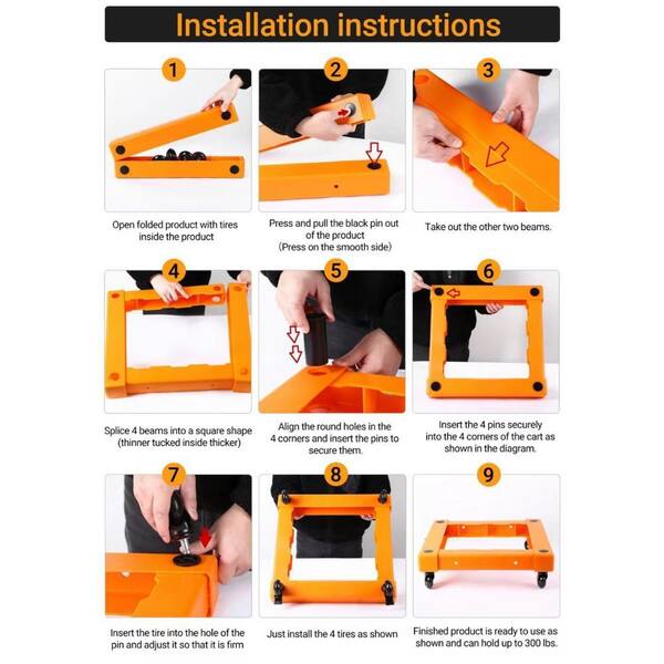Miscool Anky 330 lbs. Capacity Plastic Portable Folding Moving
