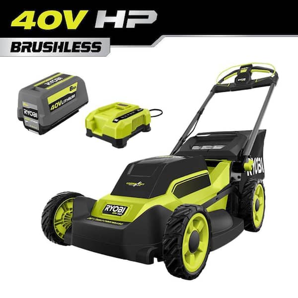 40V HP Brushless 20" Cordless Electric Battery Multi-Blade Walk Behind Self-Propelled Lawn Mower-8.0Ah Battery & Charger