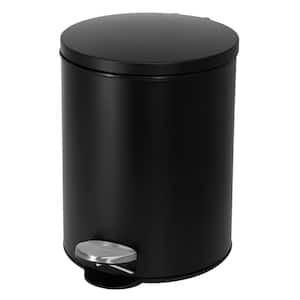 Round 5 L/1.3 Gal. Pedal Trash Bin with Soft Close Lid in Matte Black