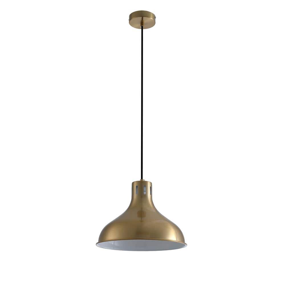 1-Light Single Dome Pendant Light with Metal Shade Hanging Lamp Fixtures fo