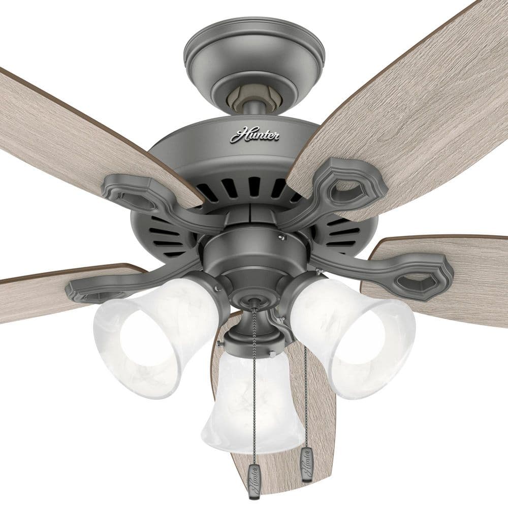Matte Silver 52" Ceiling Fan with LED Light Kit and Reversible Blades