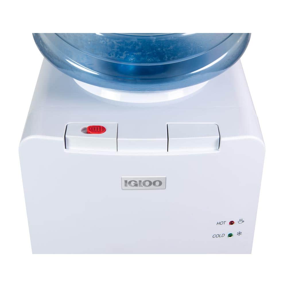 White Freestanding Hot and Cold Water Dispenser with Child Safety Lock