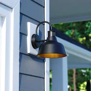 Cody Dark Bronze Motion Sensor Dusk to Dawn Outdoor Wall Light Farmhouse Metal Shade