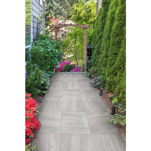 Praia Grey 2 cm. x 24 in. x 24 in. Matte Porcelain Stone Look Paver Tile (56 sq. ft./pallet)