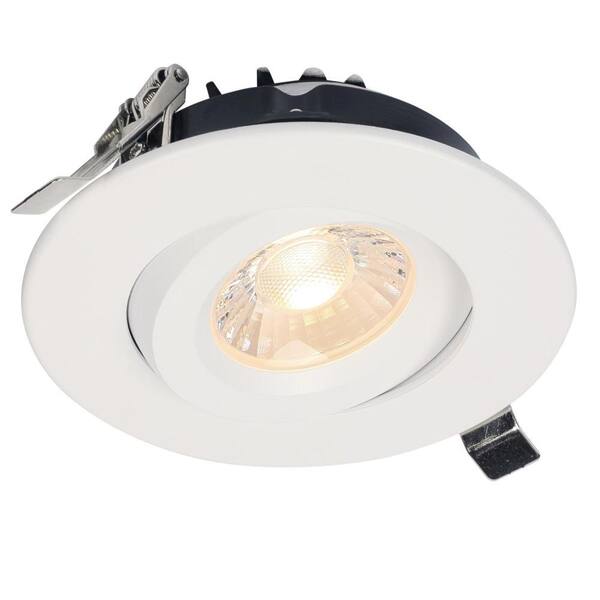 Westinghouse Gimbal 4 In 2700k Warm White New Construction Or Remodel Ic Rated Canless Recessed Integrated Led Kit For Slope Ceiling 5214000 The Home Depot - Canless Recessed Lighting For Sloped Ceiling