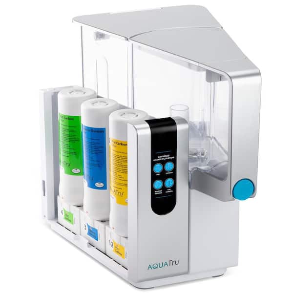 AquaTru Reverse Osmosis Counter Top Water Filtration System with BPA Free Clean Water Tank