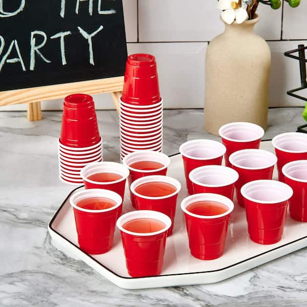 Numhew 2 oz. Plastic Shot Glasses, Red Disposable Shot Cups for Halloween,  Christmas, Party (300-Pack) P7R1F4R2 - The Home Depot