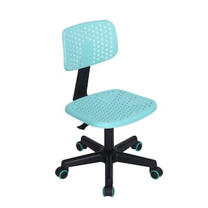 Iwc Turquoise Mid-Back Plastic Seat Swivel Task Chair with Adjustable Height