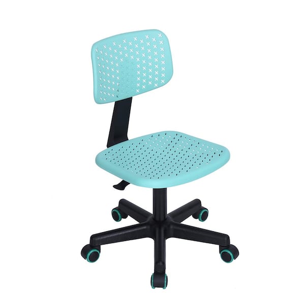 Homy Casa Iwc Turquoise Mid-Back Plastic Seat Swivel Task Chair with Adjustable Height