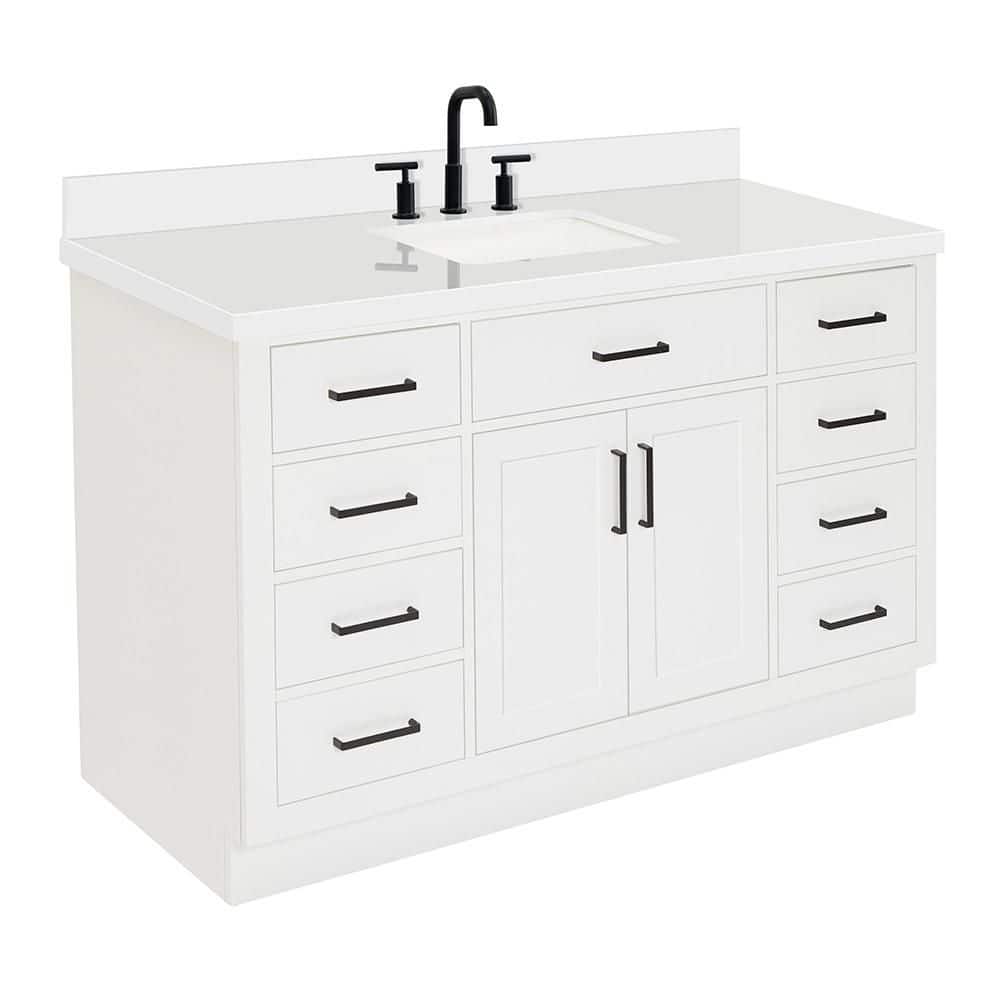 Hepburn 55" White Freestanding Single Basin Vanity Set